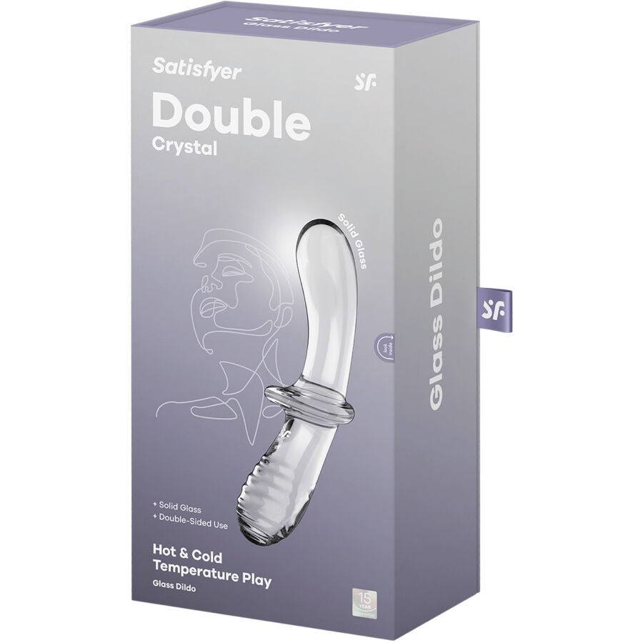 SATISFYER - DOBBEL KRYSTALL DILDO TRANSPARENT