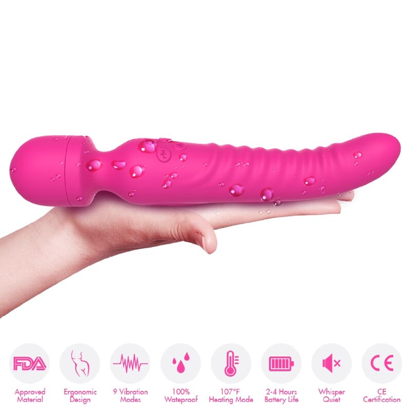 ARMONY - MISSION MASSASJEAPPARAT OG VIBRATOR VARMEFFEKT FUCHSIA