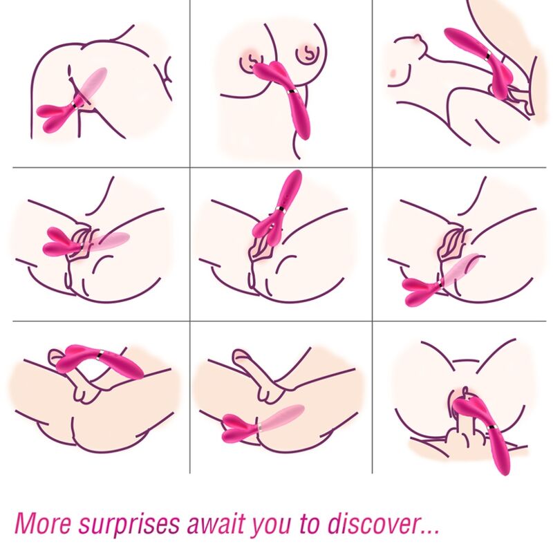 ARMONY - Y-WAND MASSASJER &amp; VIBRATOR DOBBELTHODE FUCHSIA