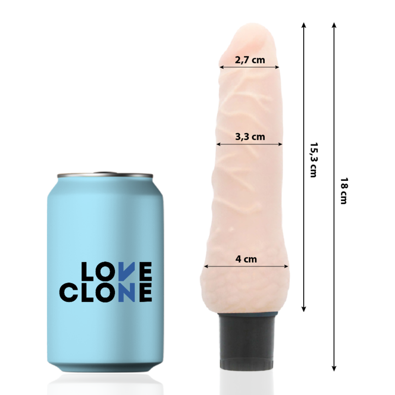 LOVECLONE - SVEN SELVSMØRENDE VIBRATOR 18,5 CM -O- 3,3 CM