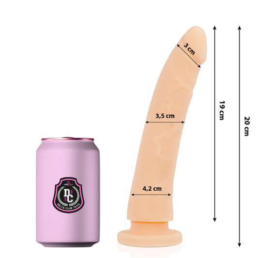 DELTA CLUB - LEKETØY NATURLIG DILDO MEDISINSK SILIKON 20 CM -O- 4 CM