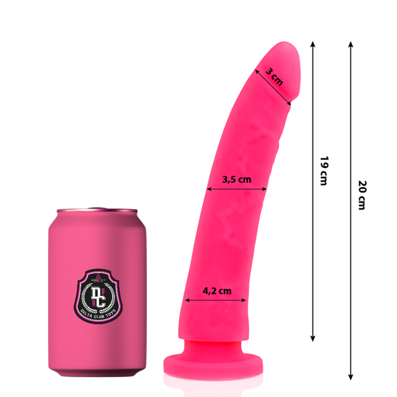 DELTA CLUB - LEKETØY ROSA DILDO MEDISINSK SILIKON 20 CM -O- 4 CM