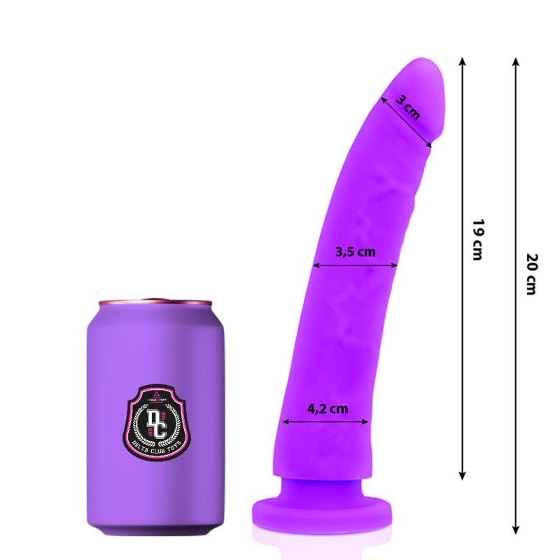 DELTA CLUB - LEKETØY LILA DILDO MEDISINSK SILIKON 20 CM -O- 4 CM