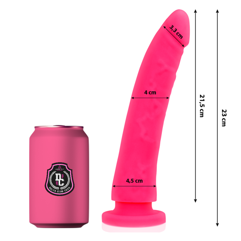 DELTA CLUB - LEKETØY ROSA DILDO MEDISINSK SILIKON 23 CM -O- 4,5 CM