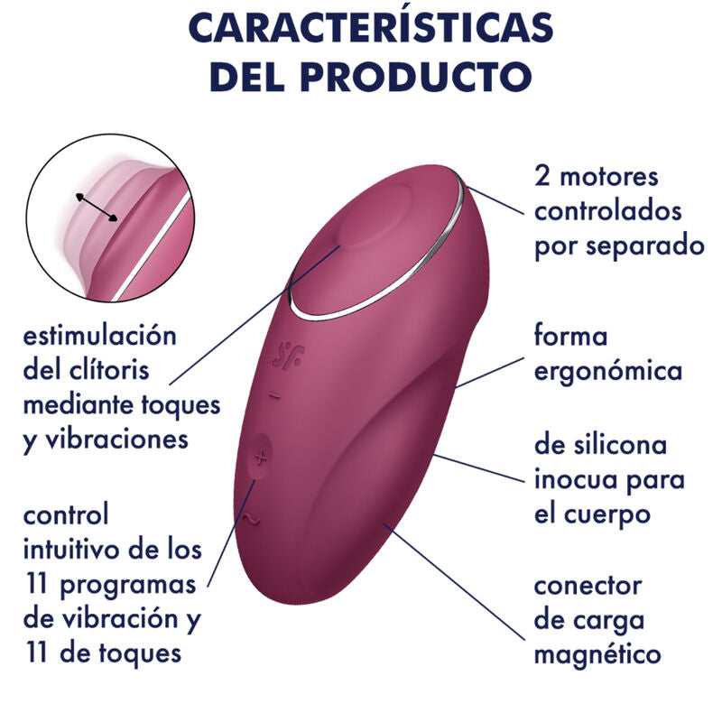 SATISFYER - TAP &amp; CLIMAX 1 LAY-ON VIBRATOR RØD