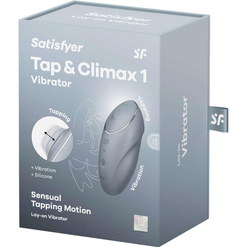 SATISFYER - TAP &amp; CLIMAX 1 LAY-ON VIBRATOR GRÅ