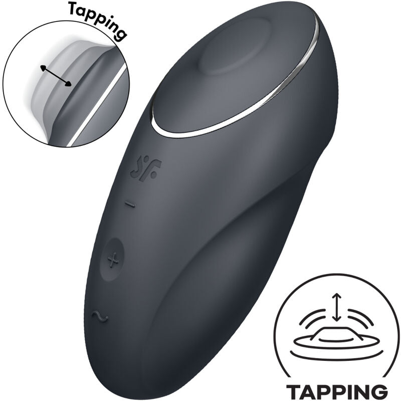 SATISFYER - TAP &amp; CLIMAX 1 LAY-ON VIBRATOR SVART