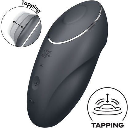 SATISFYER - TAP &amp; CLIMAX 1 LAY-ON VIBRATOR SVART