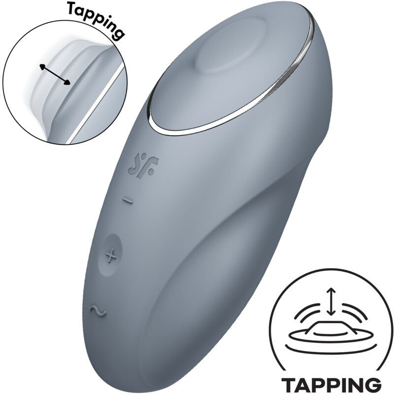 SATISFYER - TAP &amp; CLIMAX 1 LAY-ON VIBRATOR GRÅ