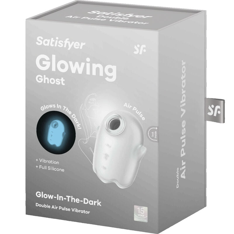 SATISFYER - GLOWING GHOST LUFTPULS &amp; VIBRATOR HVIT