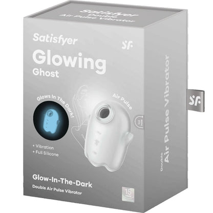 SATISFYER - GLOWING GHOST LUFTPULS &amp; VIBRATOR HVIT