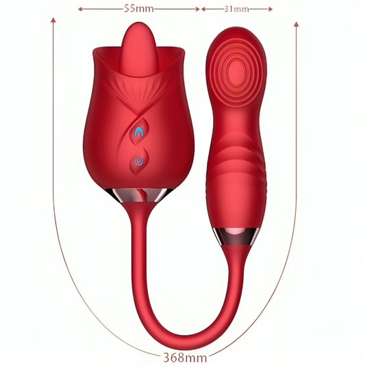 ARMONY - DELIGHT FLOWER VIBRATOR &amp; BUMPING MED RØD TUNGE
