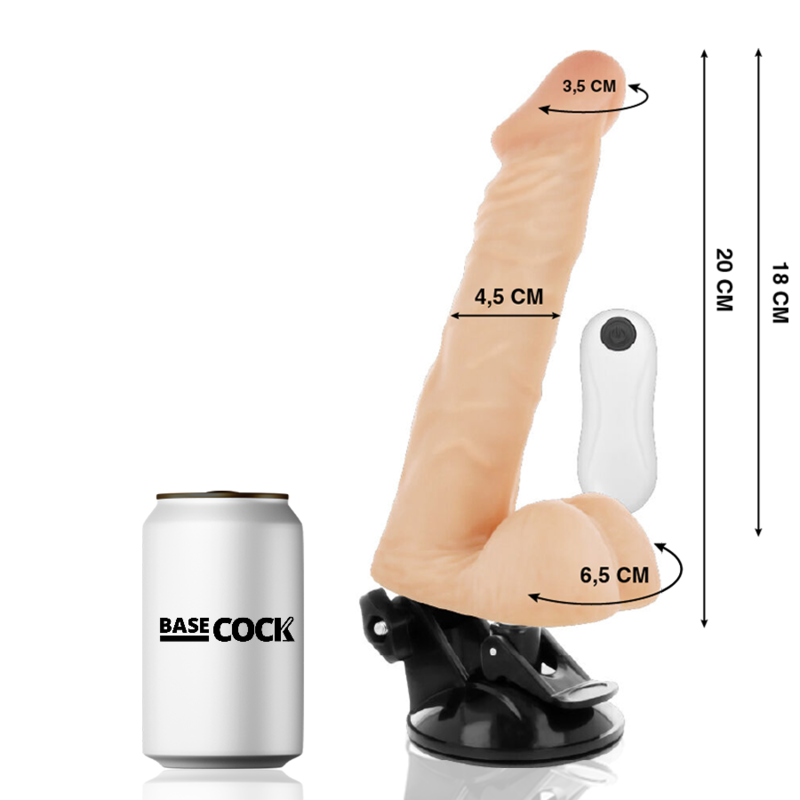 BASECOCK - REALISTISK LEDBAR FJERNKONTROLLKJØTT 20 CM -O- 4,5 CM