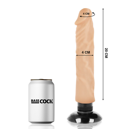 BASECOCK - REALISTISK VIBRATOR 2-1 KJØTT 20 CM -O- 4 CM