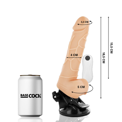 BASECOCK - REALISTISK VIBRATOR FJERNKONTROLL 18,5 CM -O- 4CM