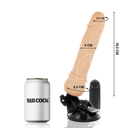 BASECOCK - REALISTISK VIBRATOR FJERNKONTROLL 19,5 CM -O- 4 CM