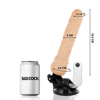 BASECOCK - REALISTISK VIBRATOR FJERNKONTROLL 19,5 CM -O- 4 CM