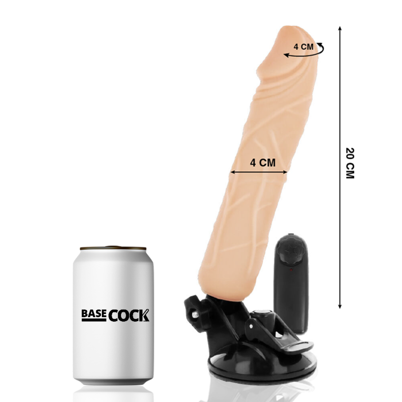 BASECOCK - REALISTISK VIBRATOR FJERNKONTROLL 20 CM -O- 4 CM
