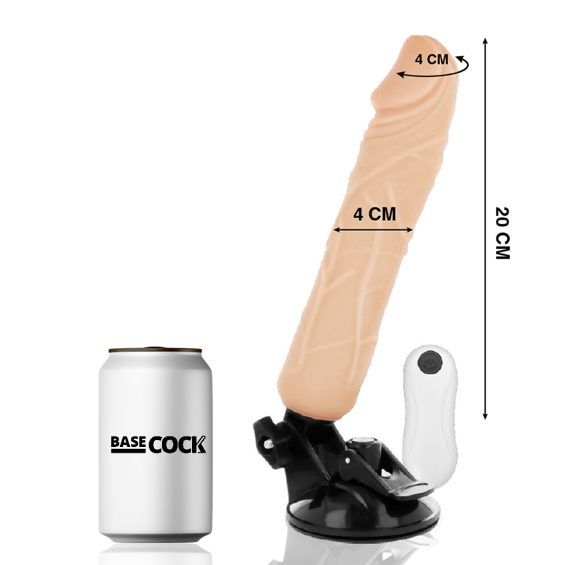 BASECOCK - REALISTISK VIBRATOR FJERNKONTROLL 20 CM -O- 4 CM