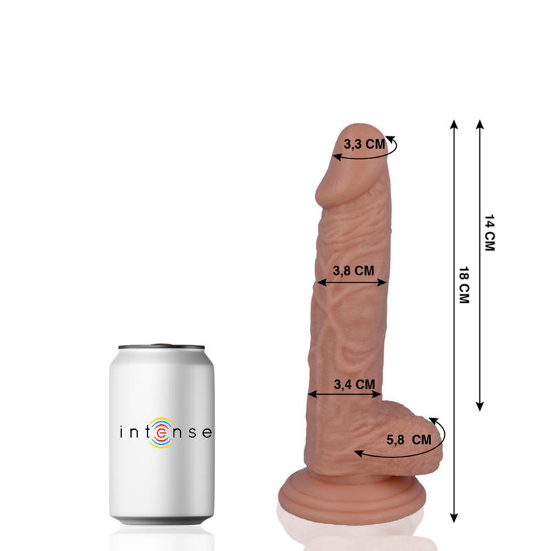 MR INTENSE - 11 REALISTISKE PIKER 18 CM -O- 3,8 CM