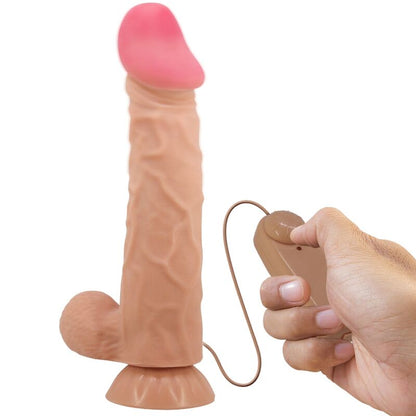 PRETTY LOVE - GLIDEHUD-SERIE REALISTISK DILDO MED GLIDEHUD-SUGEKOPP FJERNKONTROLL FLESH 24 CM