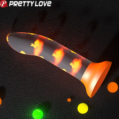 PRETTY LOVE - MAGISK NATTDILDO UTEN VIBRASJON LYSENDE ORANSJE