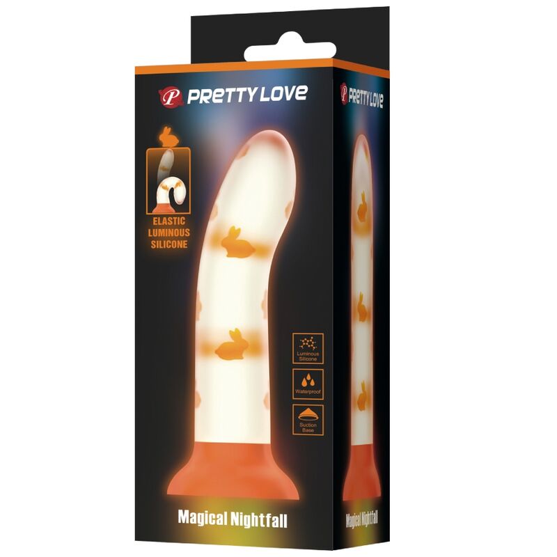 PRETTY LOVE - MAGISK NATTDILDO UTEN VIBRASJON LYSENDE ORANSJE