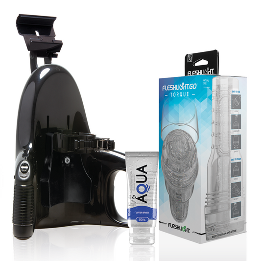 FLESHLIGHT - GO MATURBADOR TORQUE ICE + UNIVERSAL LAUNCH + AQUA-KVALITETSGLIDEMIDDEL 50 ML