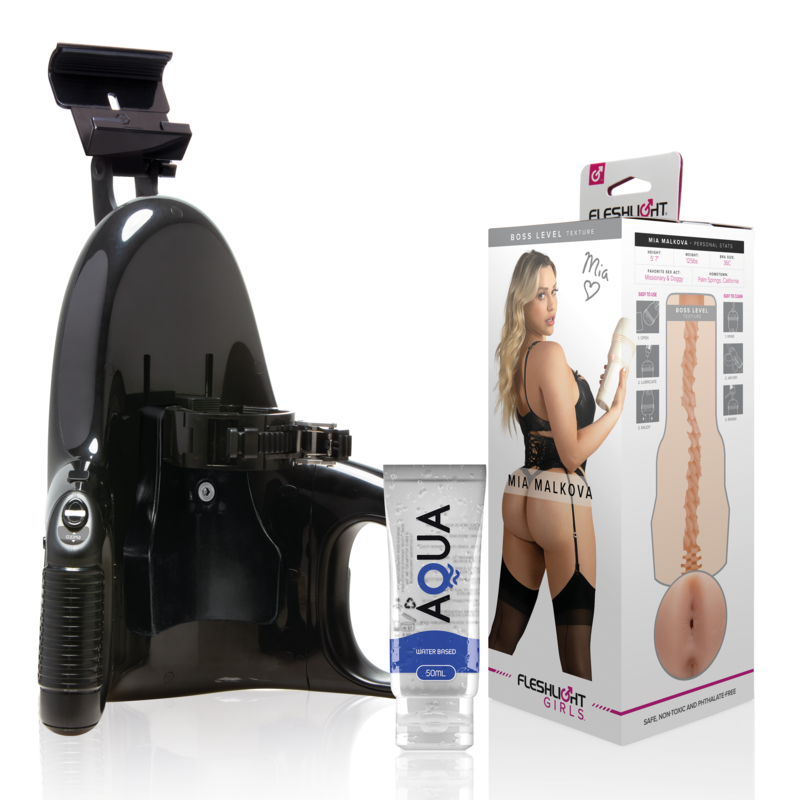 FLESHLIGHT - MIA MALKOVA BOSS LEVEL + UNIVERSAL LAUNCH + AQUA KVALITETSGLIDEMIDDEL 50 ML