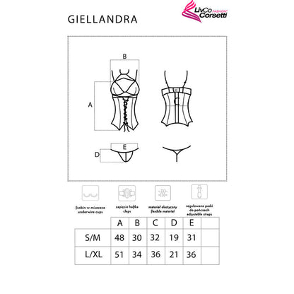 LIVCO KORSETTMOTEMOTE - GIELLANDRA FOR THE SENSES-KOLLEKSJONEN KORSET + TRUSER SVART