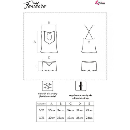 LIVCO KORSETTIMOTE - FANTHERA LC 90561 SKJORTE + SHORTS BLÅ