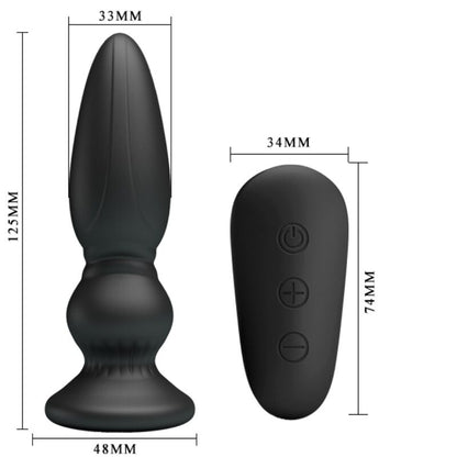 MR PLAY - KRAFTIG VIBRATOR FJERNKONTROLL ANALPLUGG SVART