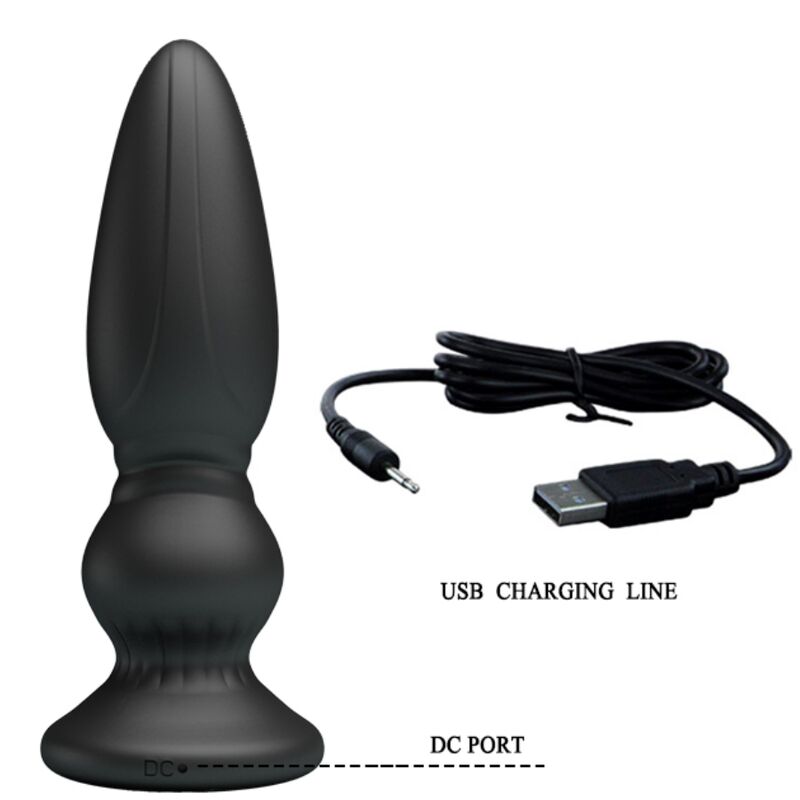 MR PLAY - KRAFTIG VIBRATOR FJERNKONTROLL ANALPLUGG SVART