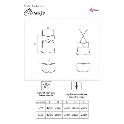 LIVCO KORSETTIMOTE - MIRAAZE LC 90567 SKJORTE + SHORTS SVART