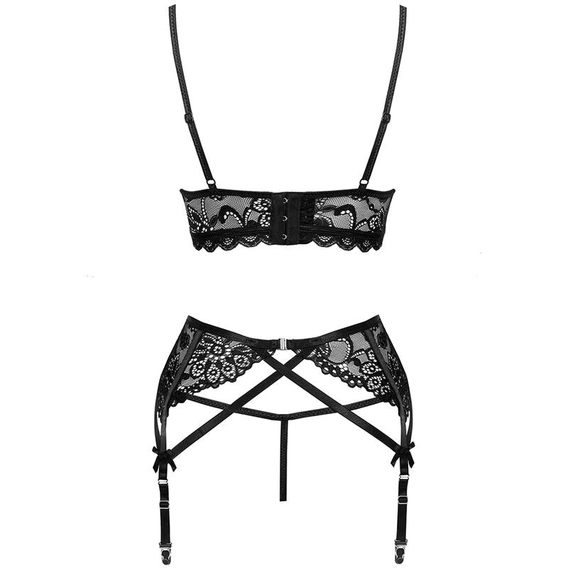 LIVCO CORSETTI FASHION - MORIDAM LC 90552 BH + RILLEBELTE + TRUSSE NEGRO L/XL