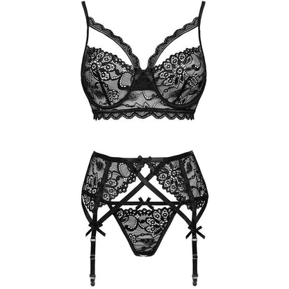 LIVCO CORSETTI FASHION - MORIDAM LC 90552 BH + RILLEBELTE + TRUSSE NEGRO L/XL