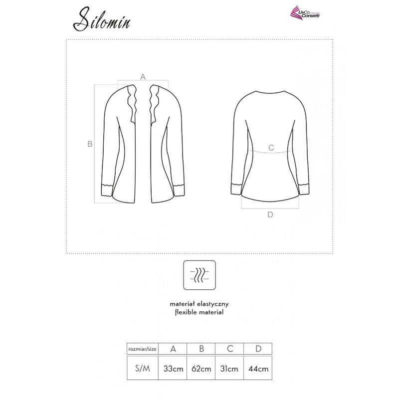 LIVCO KORSETTI FASHION - SILOMIN LC 1401 BODY + MORGENKÅPE SVART EN STØRRELSE