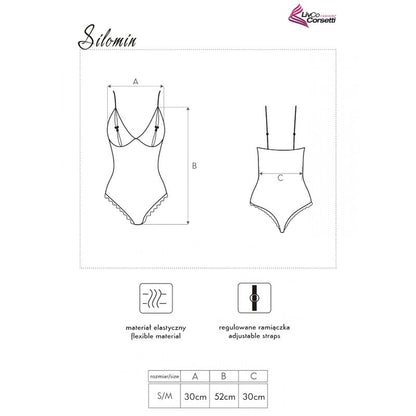 LIVCO KORSETTI FASHION - SILOMIN LC 1401 BODY + MORGENKÅPE SVART EN STØRRELSE