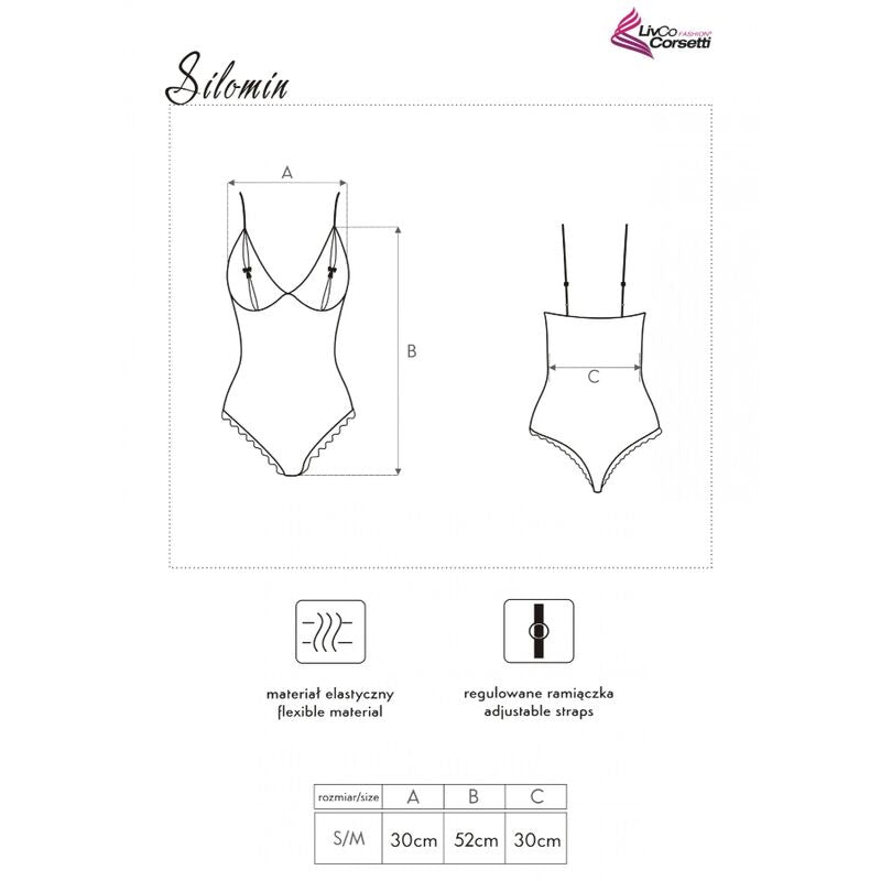 LIVCO KORSETTI FASHION - SILOMIN LC 1401 BODY + MORGENKÅPE SVART EN STØRRELSE