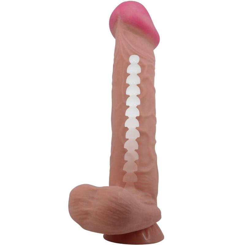 PRETTY LOVE - GLIDEHUD-SERIE REALISTISK DILDO MED GLIDEHUD-SUGEKOPP BRUN 26 CM