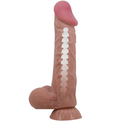 PRETTY LOVE - GLIDEHUD-SERIE REALISTISK DILDO MED GLIDEHUD-SUGEKOPP BRUN 24 CM
