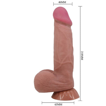 PRETTY LOVE - GLIDEHUDSERIE REALISTISK DILDO MED GLIDEHUDSUGEKOPP FOR BRUN HUD 21,8 CM