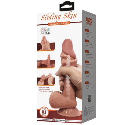 PRETTY LOVE - GLIDEHUDSERIE REALISTISK DILDO MED GLIDEHUDSUGEKOPP FOR BRUN HUD 21,8 CM