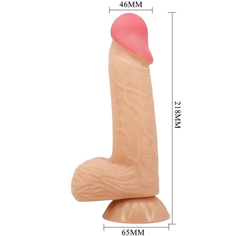 PRETTY LOVE - GLIDENDE HUD-SERIE REALISTISK DILDO MED GLIDENDE HUD-SUGEKOPP 20,6 CM