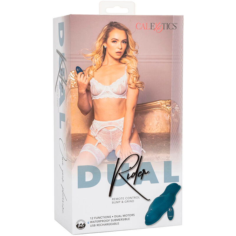 CALEXOTICS - RIDER MASSASJER DOBBEL MOTOR FJERNKONTROLL BLÅ