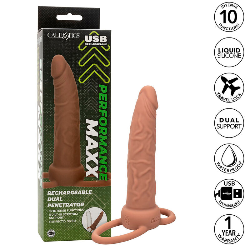CALEXOTICS - PERFORMANCE MAXX OPLADBAR DOBBEL PENETRATOR BRUN HUD