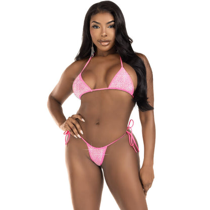 LEG AVENUE - DIAMANTBIKINI FUCHSIA
