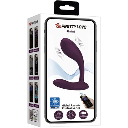 PRETTY LOVE - BAIRD G-SPOT 12 VIBRASJONER OPPLADBAR LILA APP