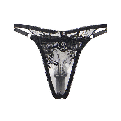 SUBBLIME - SET OF 3 PIECES BRA + THONG + GARTER FLORAL PRINT BLACK L/XL