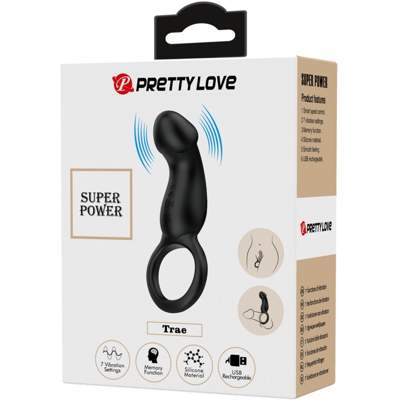 PRETTY LOVE - TRAE RING &amp; VIBRATOR SVART